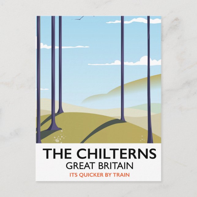 The Chilterns Great Britain travel poster Postcard (Front)