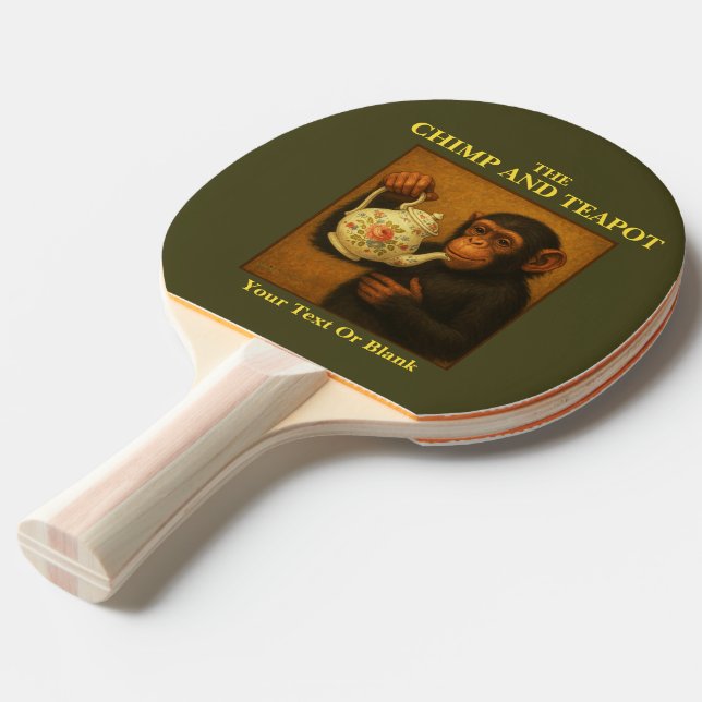 The Chimp And Teapot Pub Ping Pong Paddle (Front Angle)
