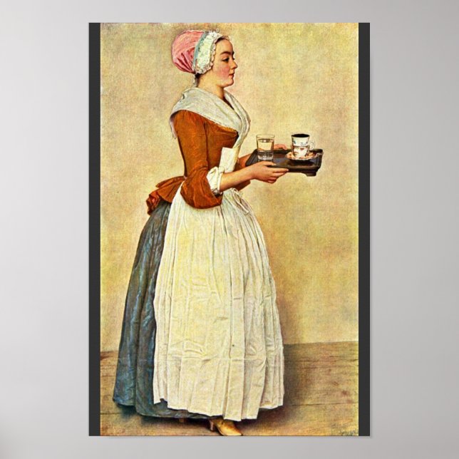 The Chocolate Girl (Miss Baldauf),  By Liotard Jea Poster (Front)