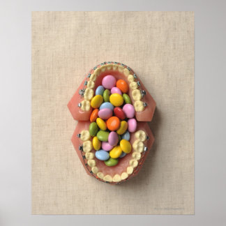 The chocolate served in the dental model poster
