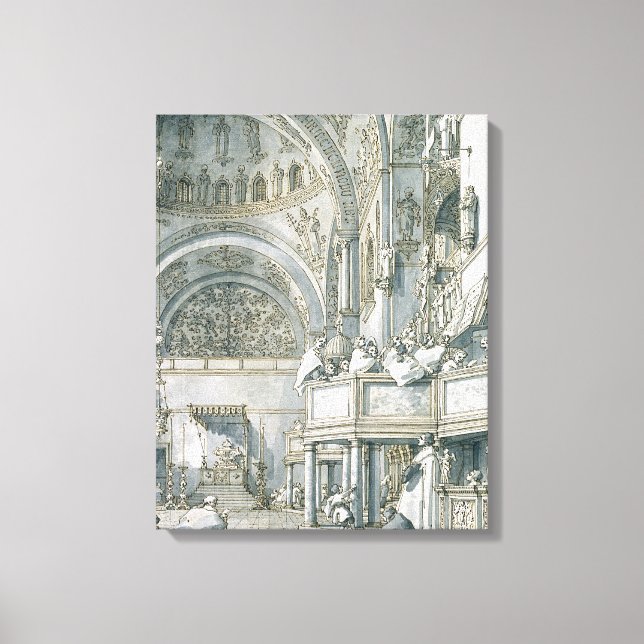 The Choir Singing in St. Mark's Basilica, Canvas Print (Front)