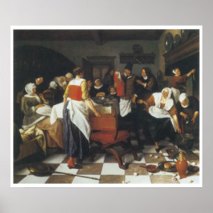 The Christening Feast, 1664 Jan Steen Poster