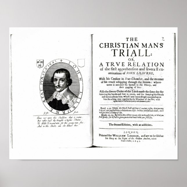 The Christian Man's Trial' by John Lilburne Poster (Front)