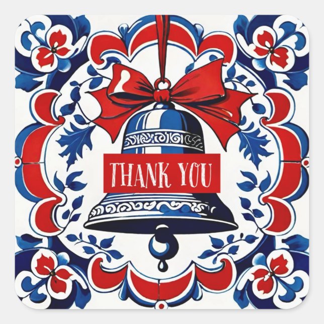 The Christmas Bell and the Mysterious Guest Square Sticker (Front)