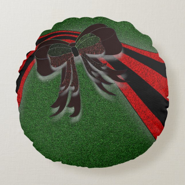 The Christmas Bow - Round Cushion (Front)