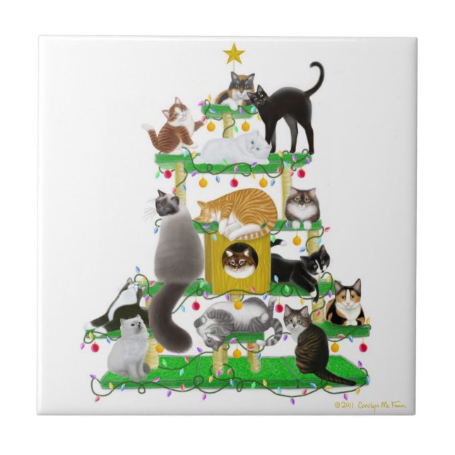 The Christmas Cat Tree Tile (Front)