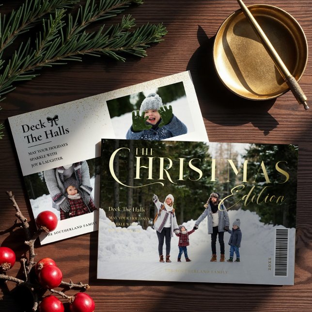 The Christmas Edition Family Photo Magazine Cover (The Christmas Edition Family Photo Magazine Cover Foil Holiday Card)