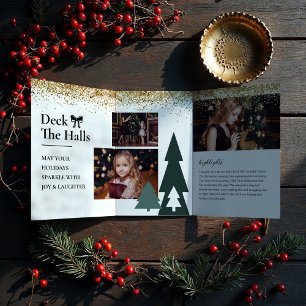 The Christmas Edition Family Photo Magazine Cover Tri-Fold Holiday Card
