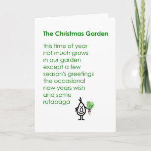 The Christmas Garden - a funny Christmas poem Holiday Card