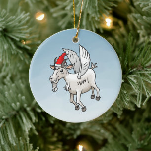 The Christmas Goat That Flew Ceramic Tree Decoration