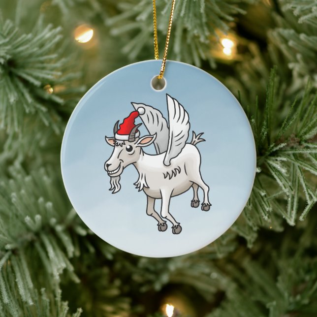 The Christmas Goat That Flew Ceramic Tree Decoration (Tree)