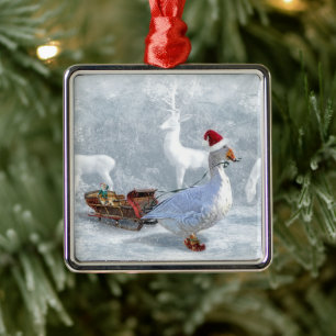 The Christmas goose Metal Tree Decoration