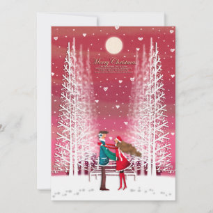 The Christmas image of the happy couple Holiday Card