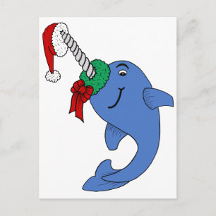 The Christmas Narwhal Holiday Postcard