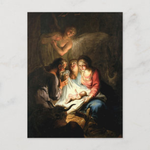 The Christmas Nativity Holy Night 18th Century Art Holiday Postcard