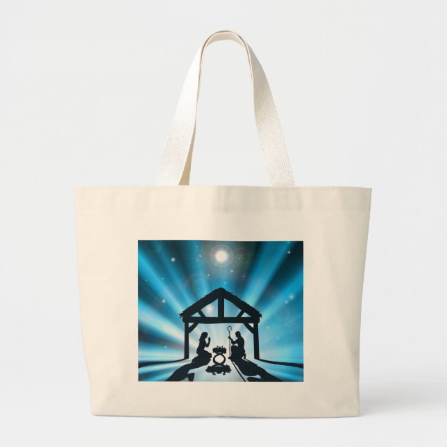 The Christmas Nativity Large Tote Bag (Front)