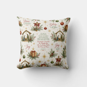 The Christmas Nativity Remembering the Birth of Cushion