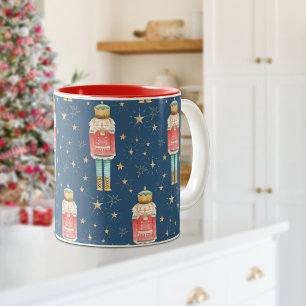 The Christmas Nutcracker Gold Starry Night Blue Two-Tone Coffee Mug