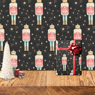 The Christmas Nutcracker Gold Stars Wrapping Paper