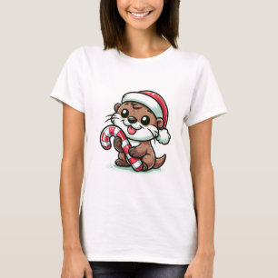 The Christmas Otter Cartoon T-Shirt