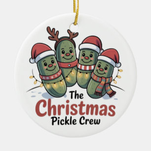 The Christmas Pickle Crew Pickle Lovers Santa Xmas Ceramic Tree Decoration