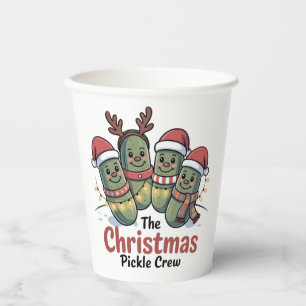 The Christmas Pickle Crew Pickle Lovers Santa Xmas Paper Cups