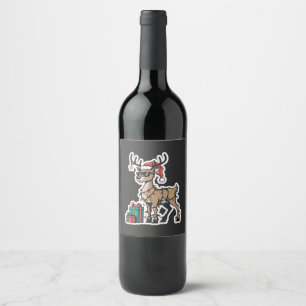 The Christmas Pickle Crew Pickle Lovers Santa Xmas Wine Label