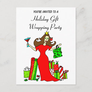 The Christmas Queen Holiday Wrapping Party Invitation