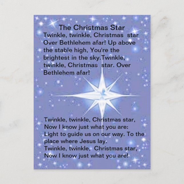 The Christmas Star Song Postcard (Front)