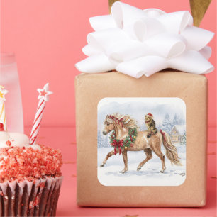 The Christmas Team- Maggie and Nari Square Sticker