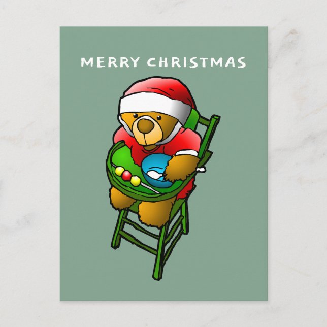The Christmas teddy bear Postcard (Front)