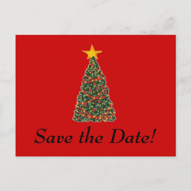 The Christmas Tree, Save the Date! Announcement Postcard (Front)