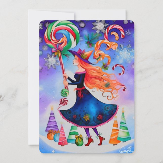 The Christmas Witch 4 Design Holiday Card (Front)
