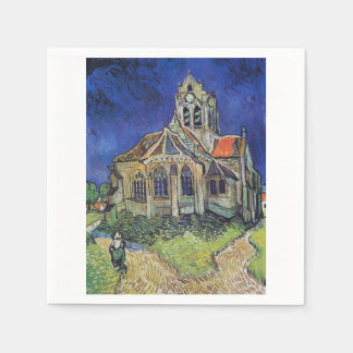 The Church at Auvers 1890 by Vincent van Gogh Napkin