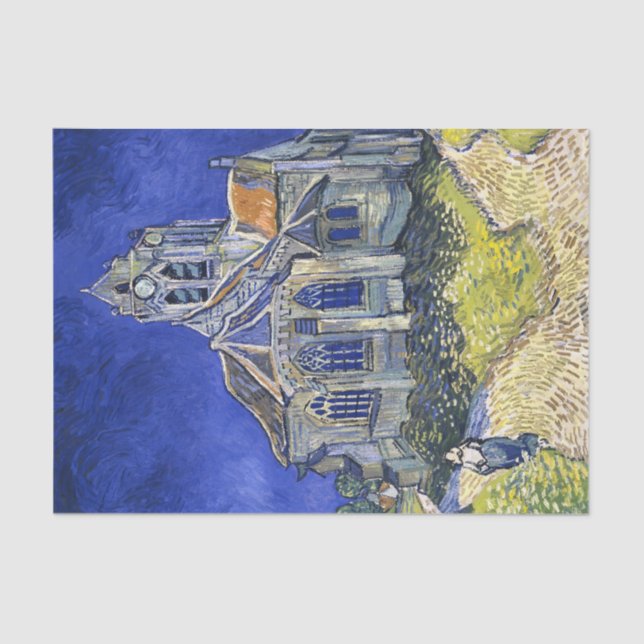 The Church at Auvers,  by Vincent Van Gogh  Tissue Paper (Front)