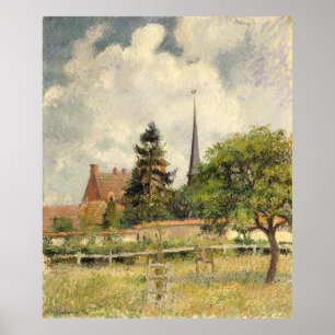 The Church at Eragny Camille Pissarro   Poster