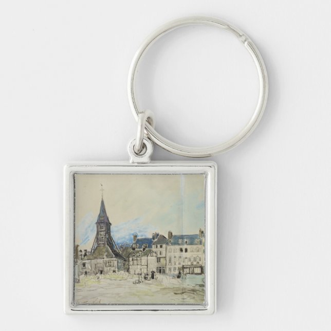 The Church of Sainte-Catherine, Honfleur, 1864 Key Ring (Front)