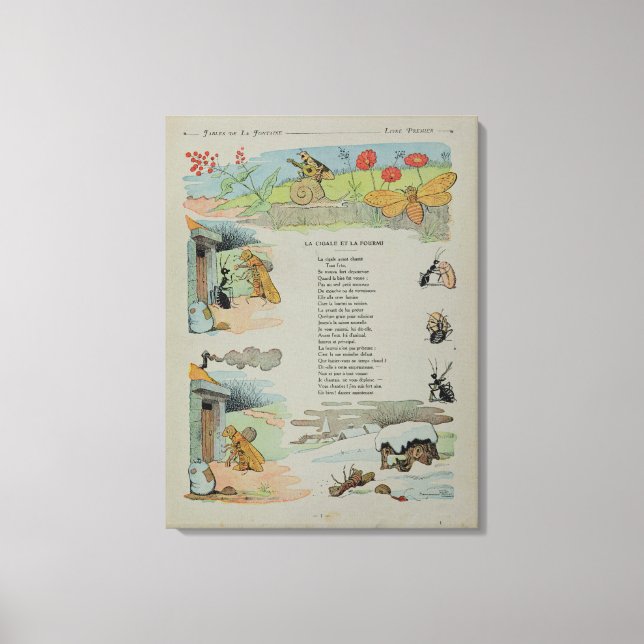 The Cicada and the Ant from the Fables Canvas Print (Front)