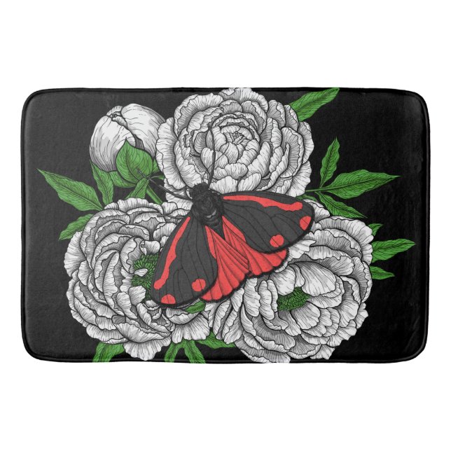 The cinnabar moth bath mat (Front)