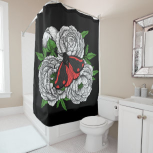 The cinnabar moth shower curtain