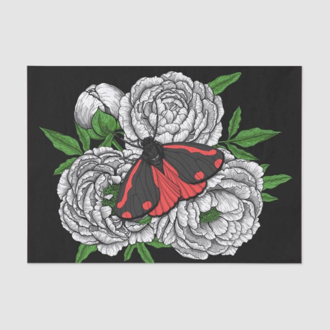 The cinnabar moth tissue paper (Front)