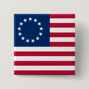The Circle of Stars, American Flag by Betsy Ross 15 Cm Square Badge