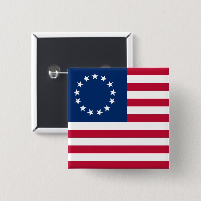 The Circle of Stars, American Flag by Betsy Ross 15 Cm Square Badge (Front & Back)