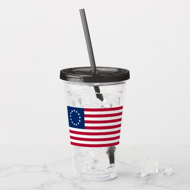 The Circle of Stars, American Flag by Betsy Ross Acrylic Tumbler (Front Ice)