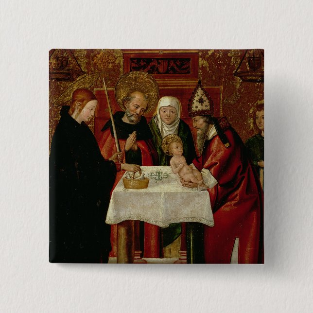 The Circumcision Presentation in the Temple 15 Cm Square Badge (Front)