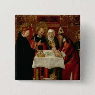 The Circumcision Presentation in the Temple 15 Cm Square Badge