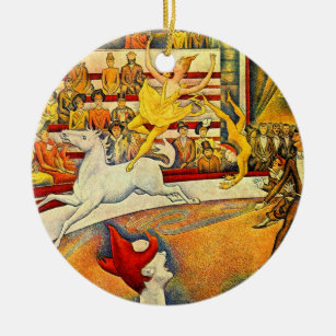 The Circus by Georges Seurat, Vintage Fine Art Ceramic Tree Decoration
