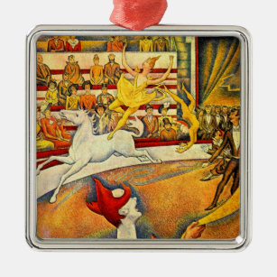 The Circus by Georges Seurat, Vintage Fine Art Metal Tree Decoration