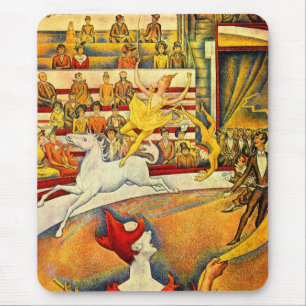 The Circus by Georges Seurat, Vintage Fine Art Mouse Pad