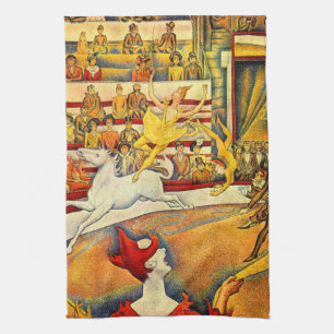 The Circus by Georges Seurat, Vintage Fine Art Tea Towel